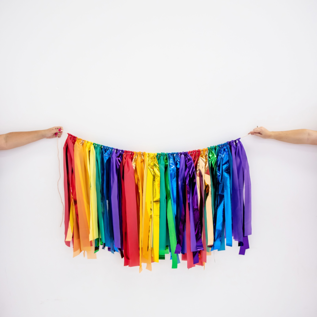 Reusable Fringe Garland - Rainbow (Made to order)