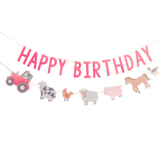 Farm Party Happy Birthday Bunting Decoration