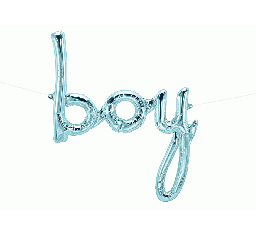 Foil Blue Boy Script Balloon