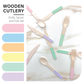 Wooden Cutlery Set of 30 - Pastel Lilac