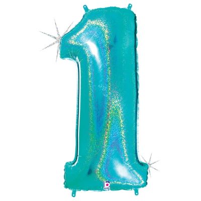 Robin's Egg Blue 100cm Number 1 Balloon