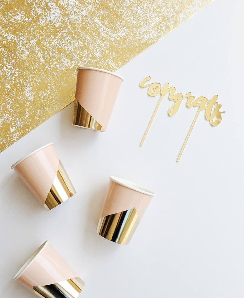 Gold Acrylic 'Congrats' Cake Topper