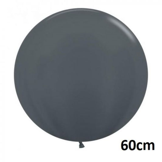 60cm Metallic Graphite Round Balloon