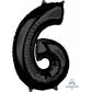 Black 66cm Number 6 Balloon