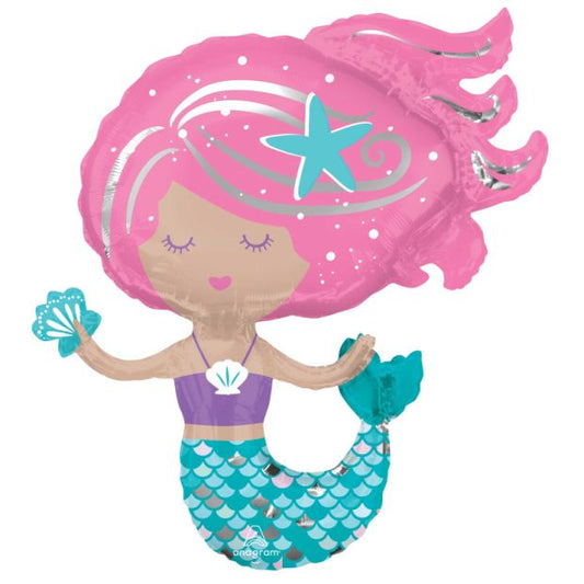 Shimmering Mermaid Supershape Foil Balloon