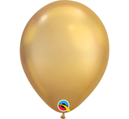 Chrome look 18cm gold latex balloon 