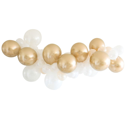 Balloon Garland Kit DIY - Gold + White