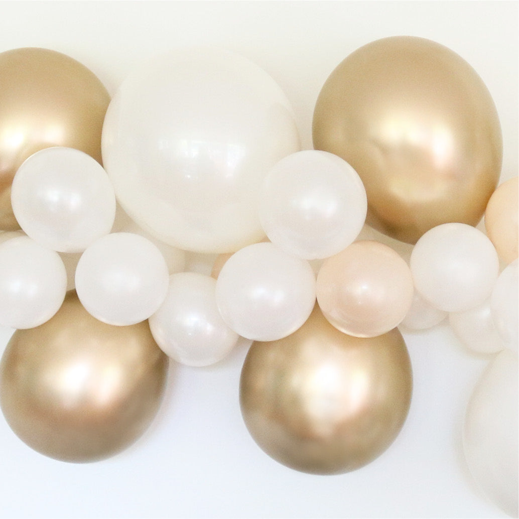 Balloon Garland Kit DIY - Gold + White