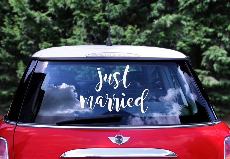 Wedding day car sticker - Just married