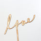 Wooden Love Script Wedding Cake Topper