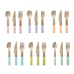 Wooden Cutlery Set of 30 - Pastel Pink