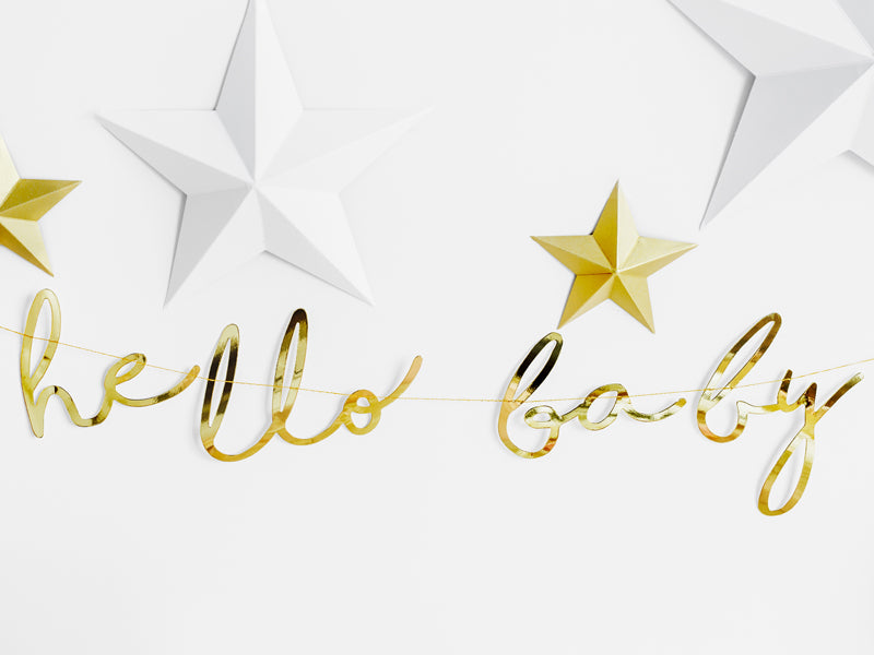 Hello Baby' Gold Script Bunting