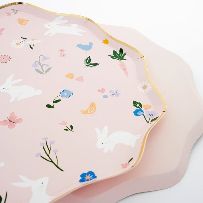 Bunny Floral Dinner Plates - Pack of 8