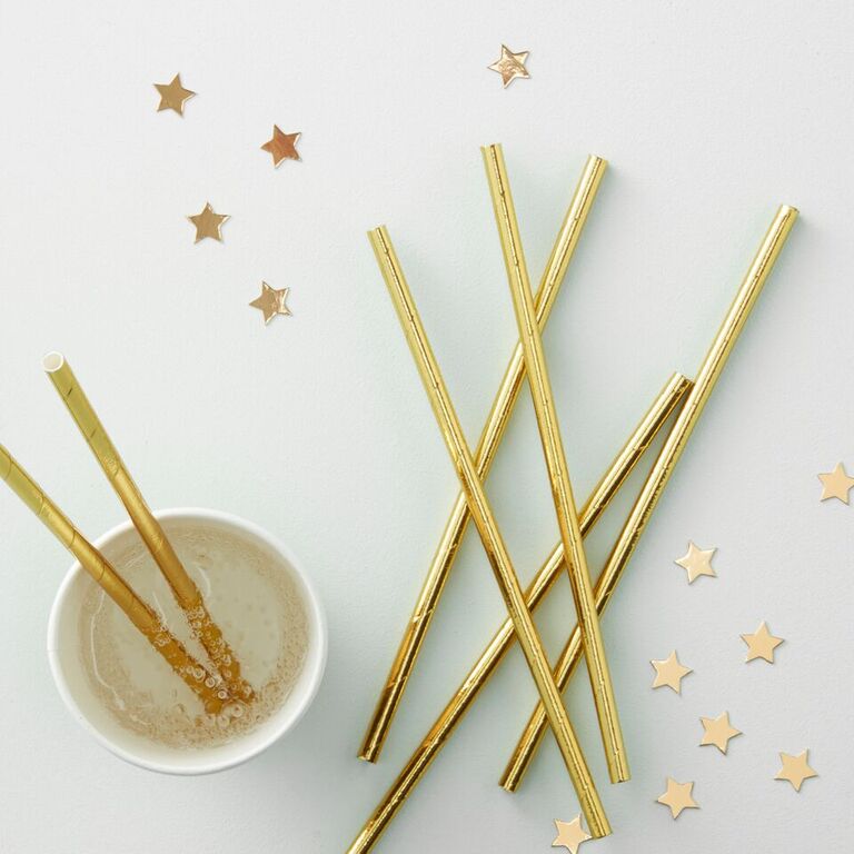 Paper Straws - Gold Foil