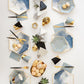 Blue and Gold Colorblock Paper Cups - Pack of 8