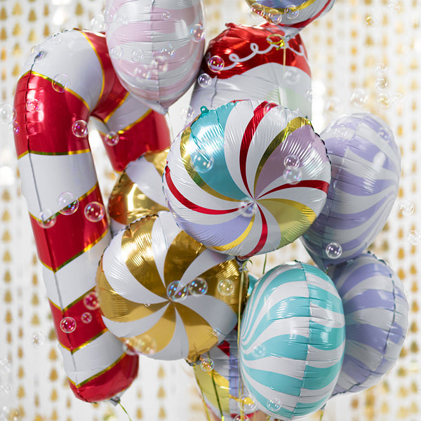 Candy Swirl Balloon - Gold Satin