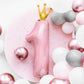 Pastel Pink Number 1 Crown Balloon