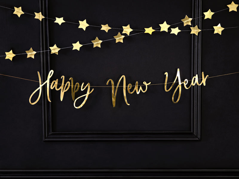 Happy New Year Script Bunting - Gold