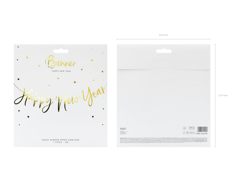 Happy New Year Script Bunting - Gold