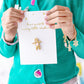 Merry Little Christmas Card with Enamel Gingerbread Man Badge