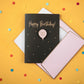 30th Birthday Card with Balloon Enamel Badge