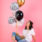30cm White + Gold Spots Leopard Print Balloon - Pack of 5