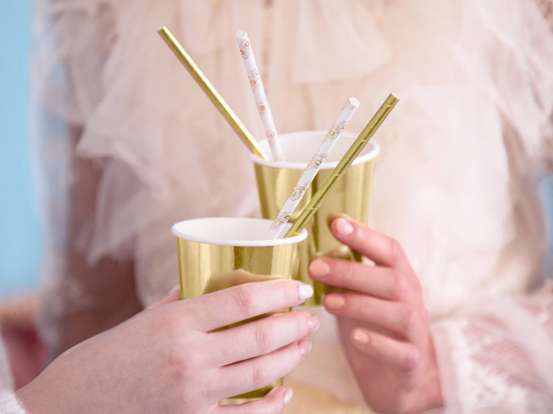 Paper Straws - Gold Daisy