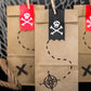 Pirate Party Mini Kraft  Paper Bags with Stickers - Pack of 6