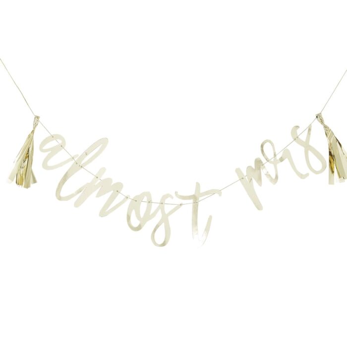 Almost Mrs Gold Script Bunting