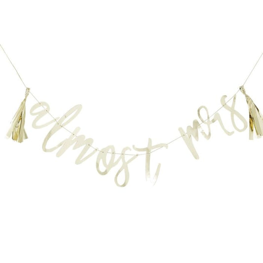 Almost Mrs Gold Script Bunting
