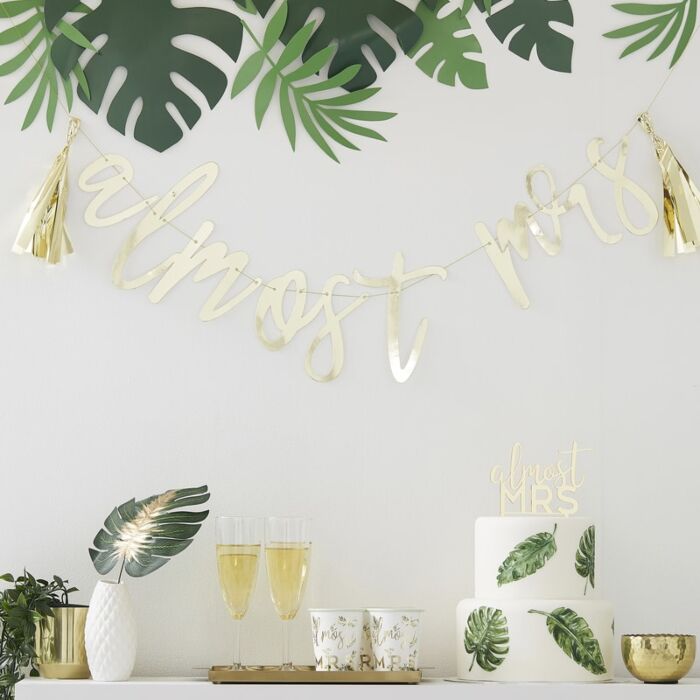 Almost Mrs Gold Script Bunting