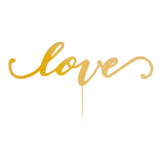 Gold Foil Love Cake Topper