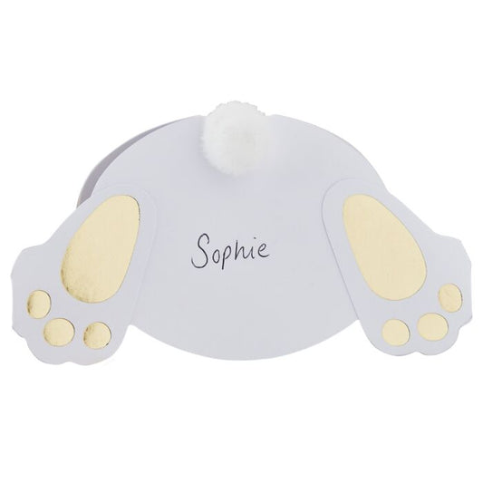 Bunny Pom Pom Tail Easter Name Place Cards