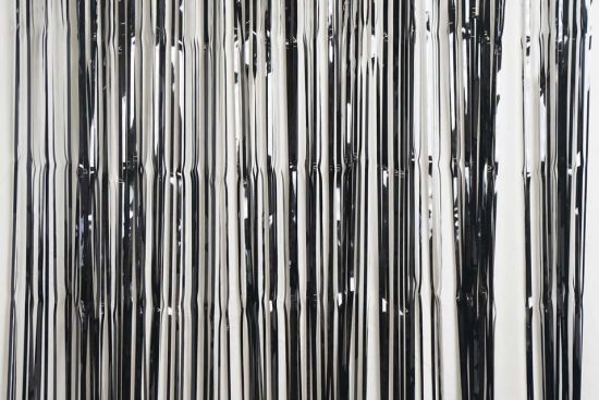 Metallic Black Fringe Curtain Backdrop