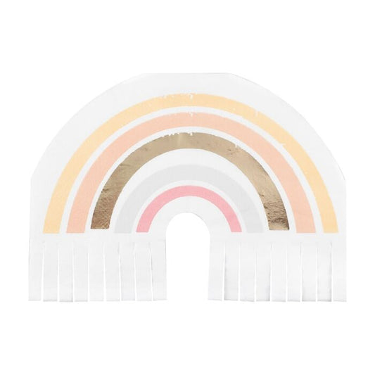 Gold Foiled Natural Rainbow Fringe Napkins