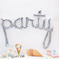 Foil Silver Holographic Script 'party' Balloon