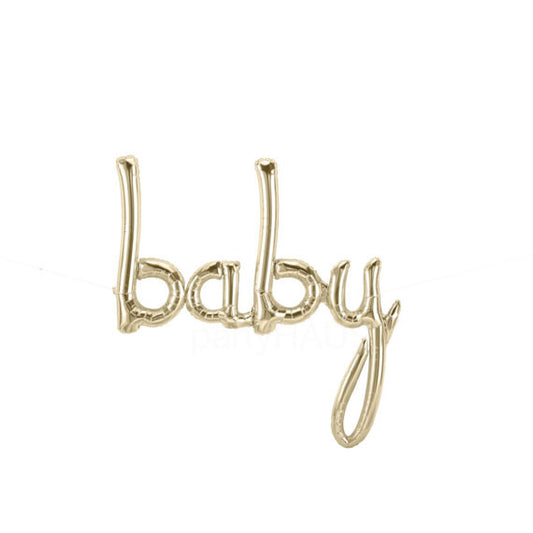 Foil Gold Baby Script Balloon