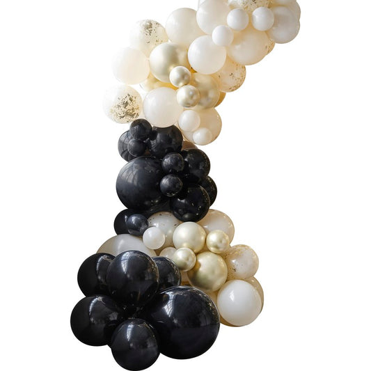 Black, Nude and Champagne Gold Balloon Arch