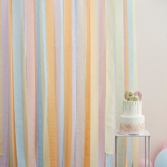 Pastel Party Streamers Backdrop