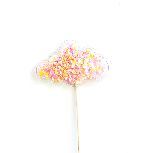 Confetti Filled PVC Cake Topper - Sherbet Cloud