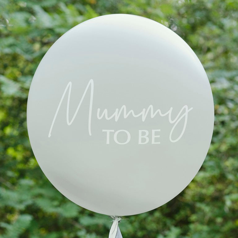 Mummy To Be Baby Shower Balloon with Botanical Tail