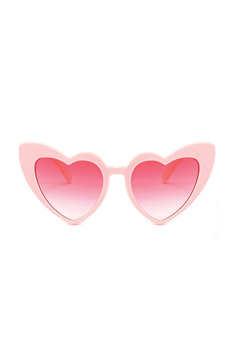 Heart Shaped Sunglasses - Pink