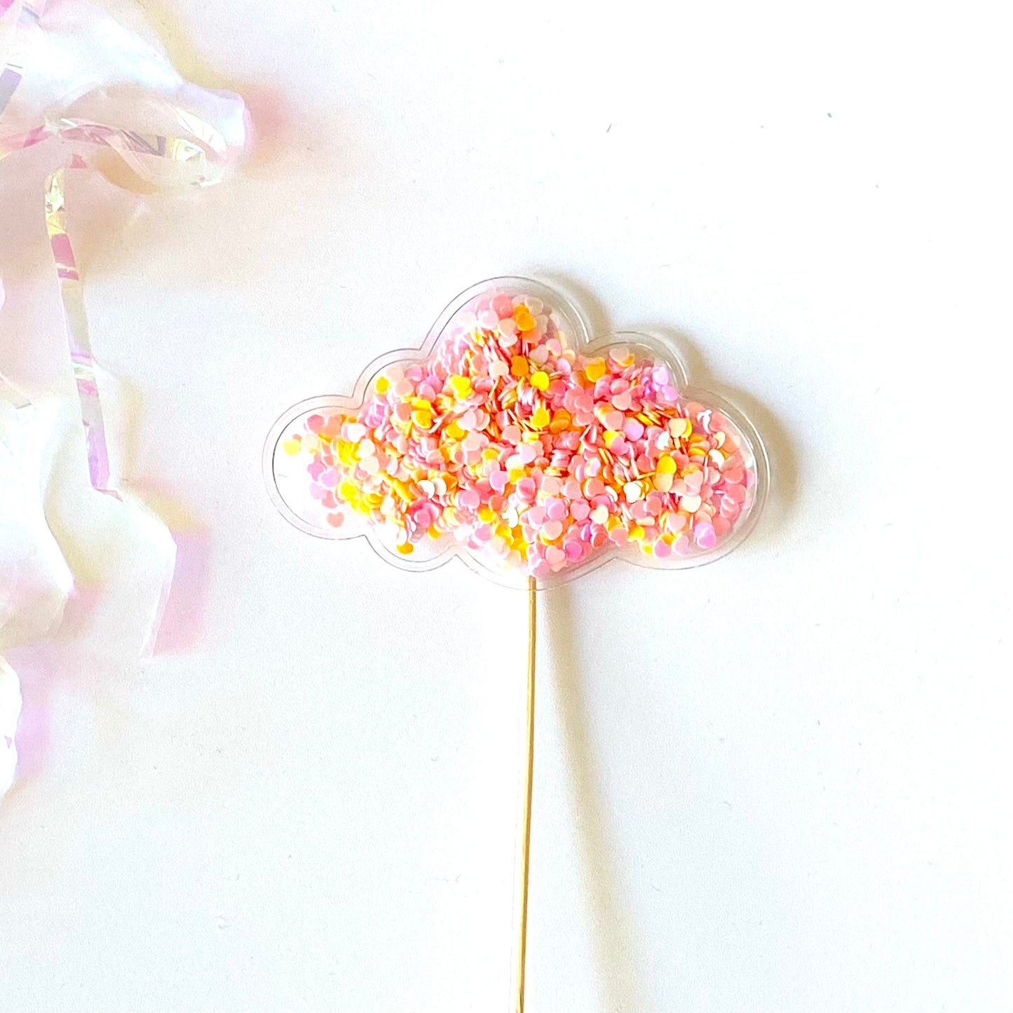 Confetti Filled PVC Cake Topper - Sherbet Cloud