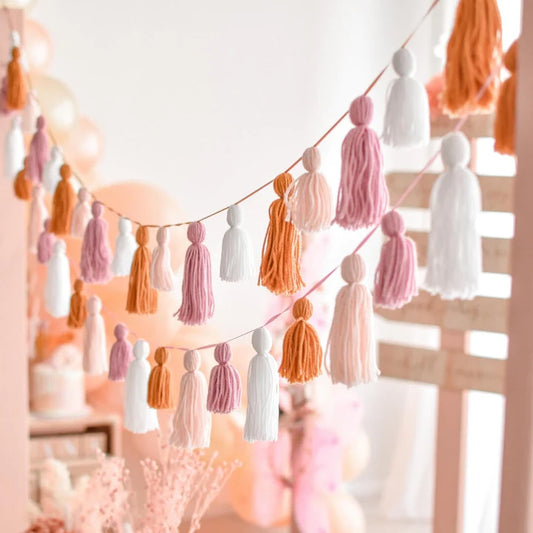 Boho Wool Tassel Garland