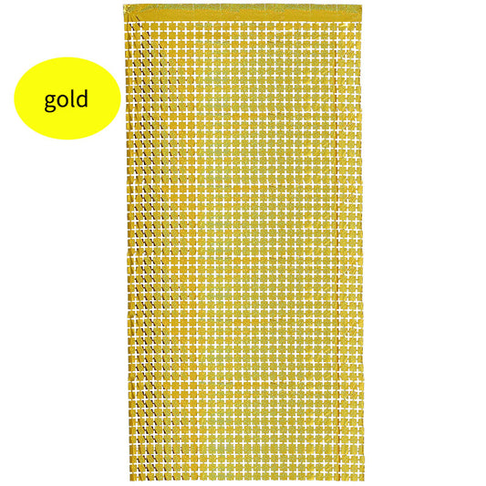 NEW Gold Sequin Look Foil Fringe Curtain Backdrop