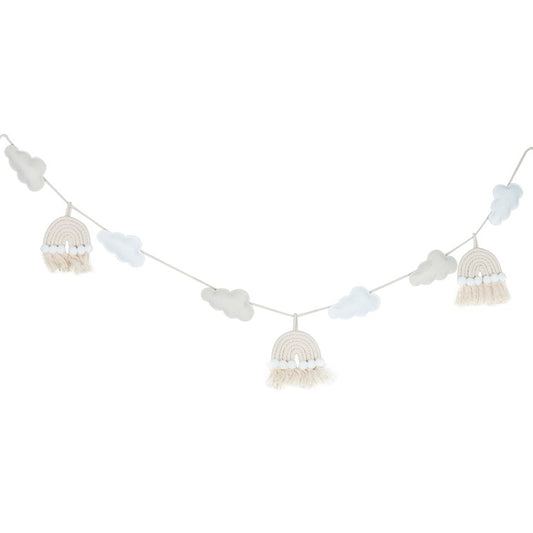 Macrame Rainbows and Clouds Nursery Baby Bunting