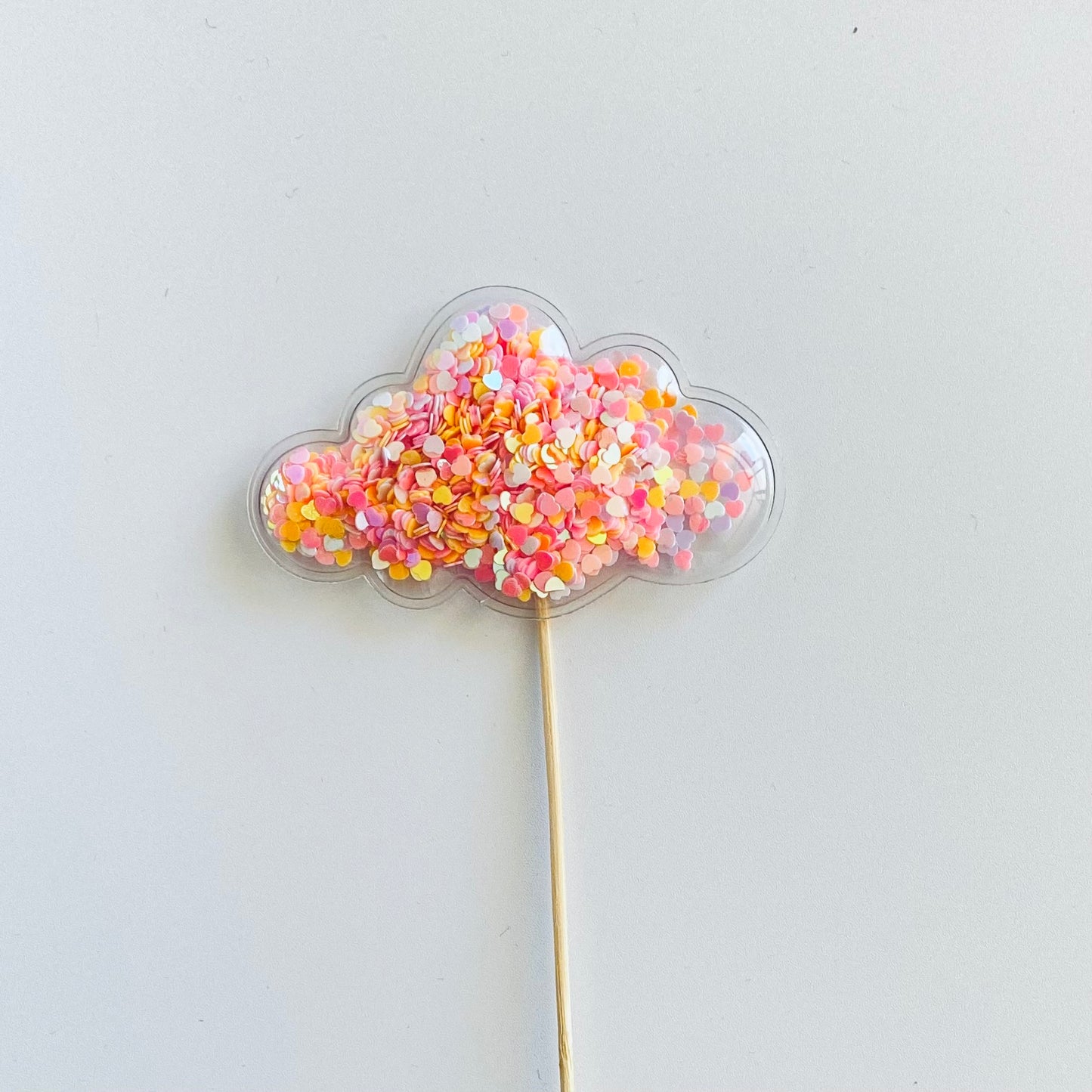 Confetti Filled PVC Cake Topper - Sherbet Cloud