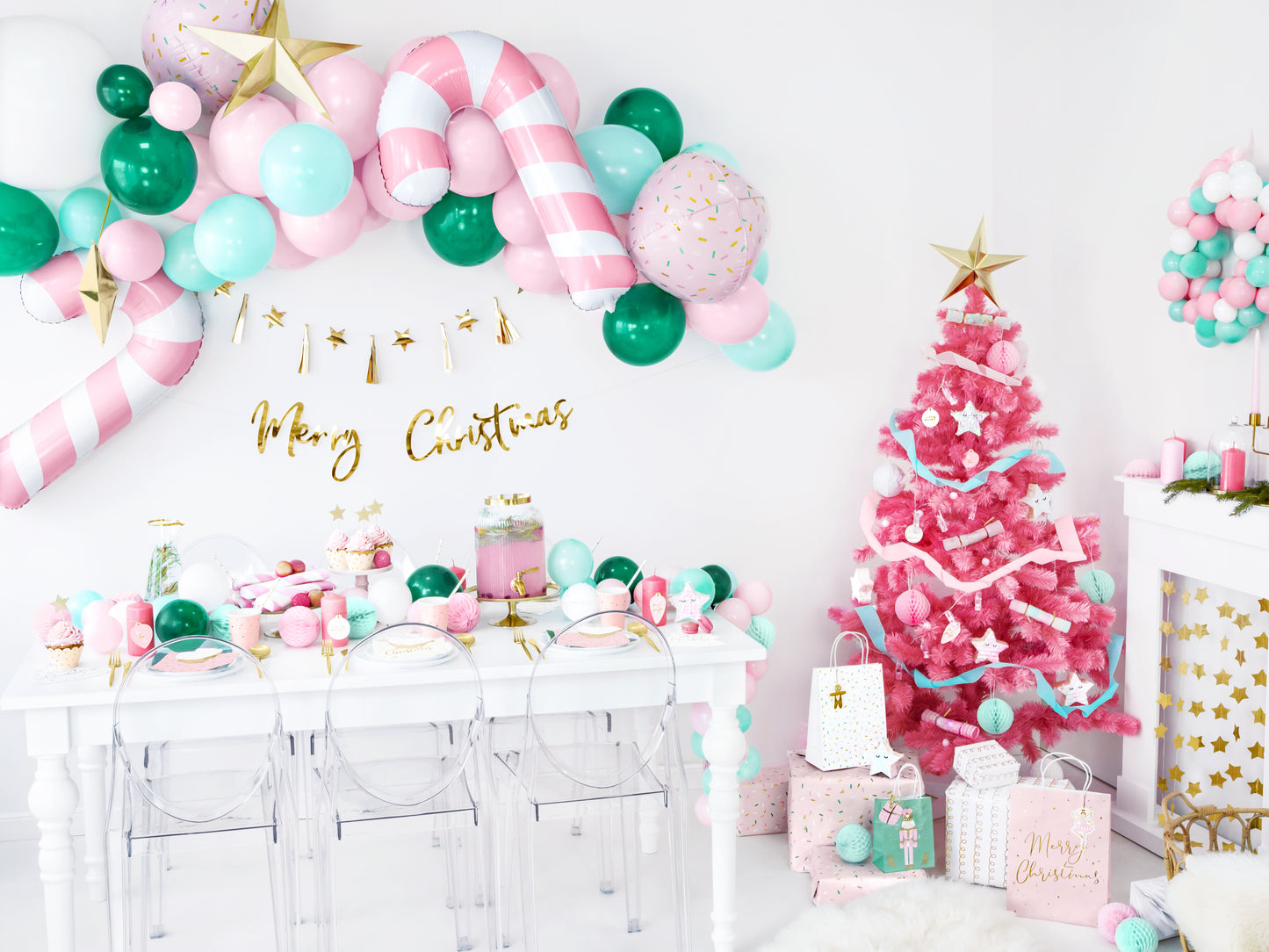 Pink Candy Cane Balloon