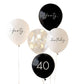 Black and Champagne Gold 40th Birthday Party Balloon Bundle