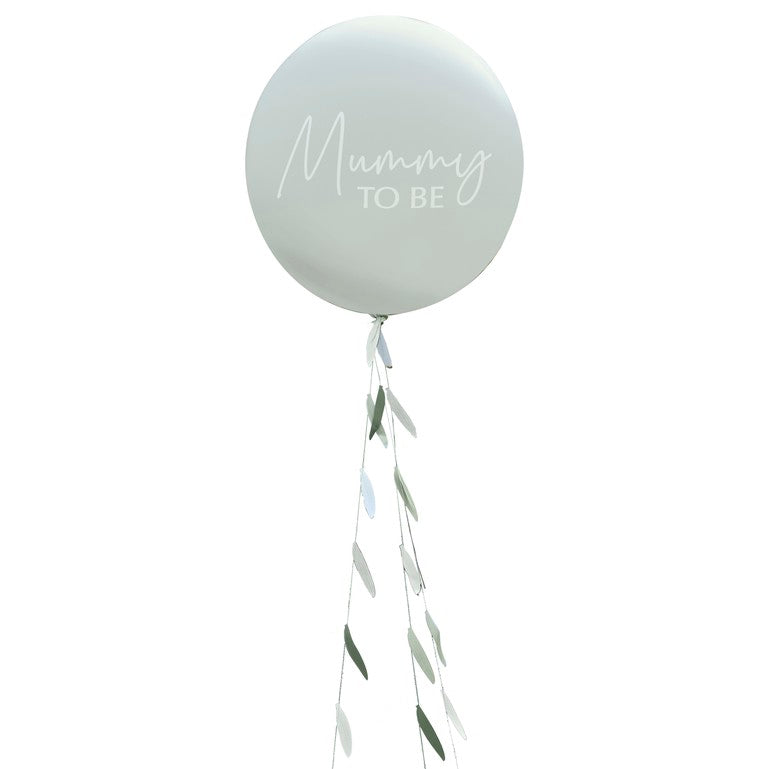 Mummy To Be Baby Shower Balloon with Botanical Tail